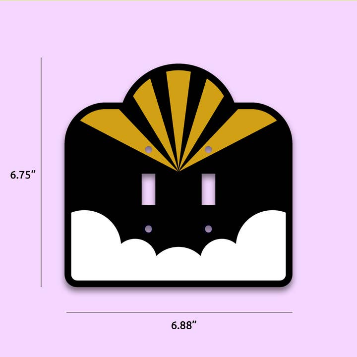 Whimsy Makers – Capa/placa do interruptor de luz por atacado – Tampa da placa do interruptor de luz Art Deco Sun Burst Art Deco ou tomada C2