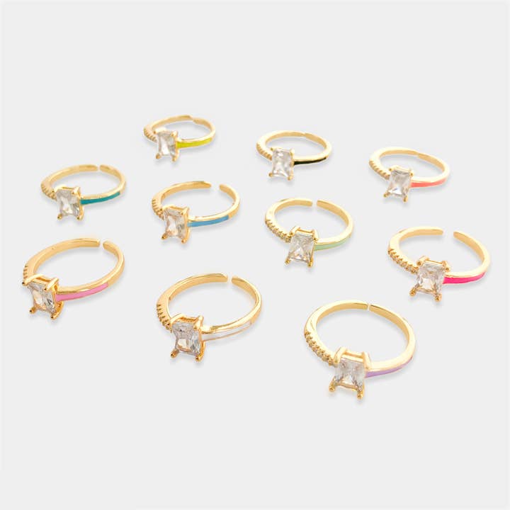 LRN065 - CZ Enamel Ring for wholesale by OMG Blings