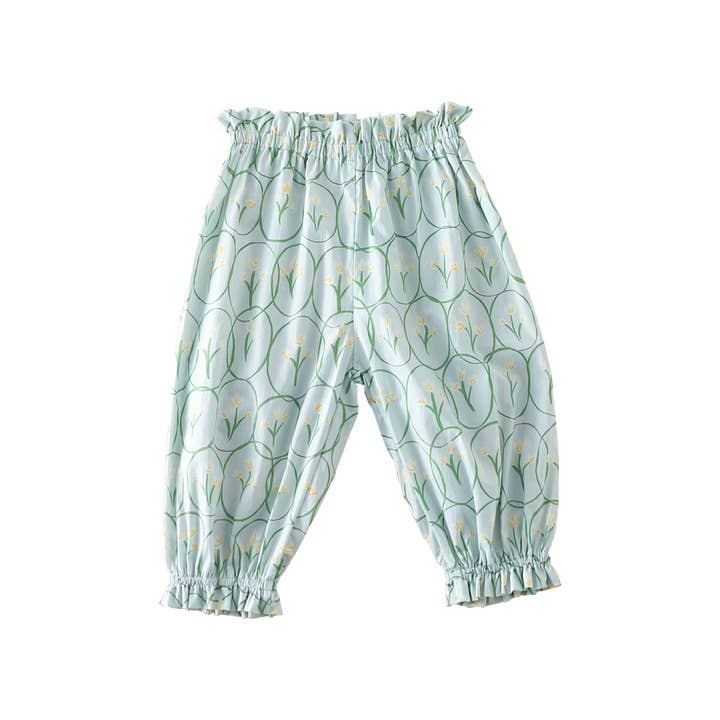 Zomer Hot Selling Baby Kids Meisjes Bloemenpatroon Dunne Ademende Broek – Thuis Kinderpyjama Broeken voor wholesale door MyKids-USA®