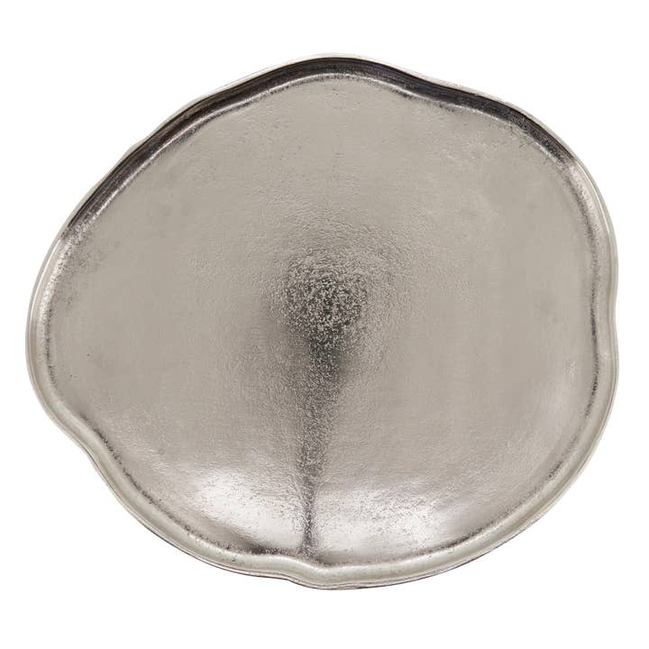 Silver Organic Shape Charger for wholesale on Faire0