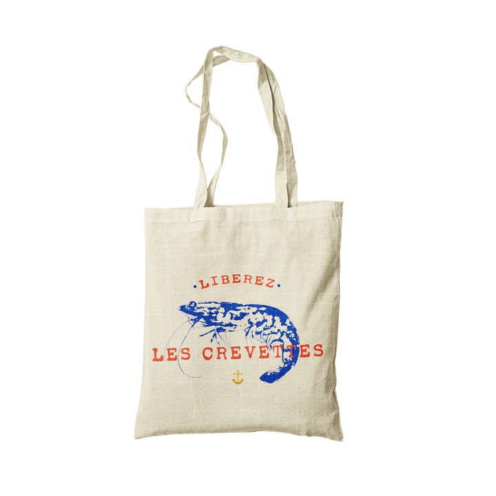 Coast and Valley - Wholesale Tote Bag - Unisex - Summer seaside shrimp cotton tote bag1