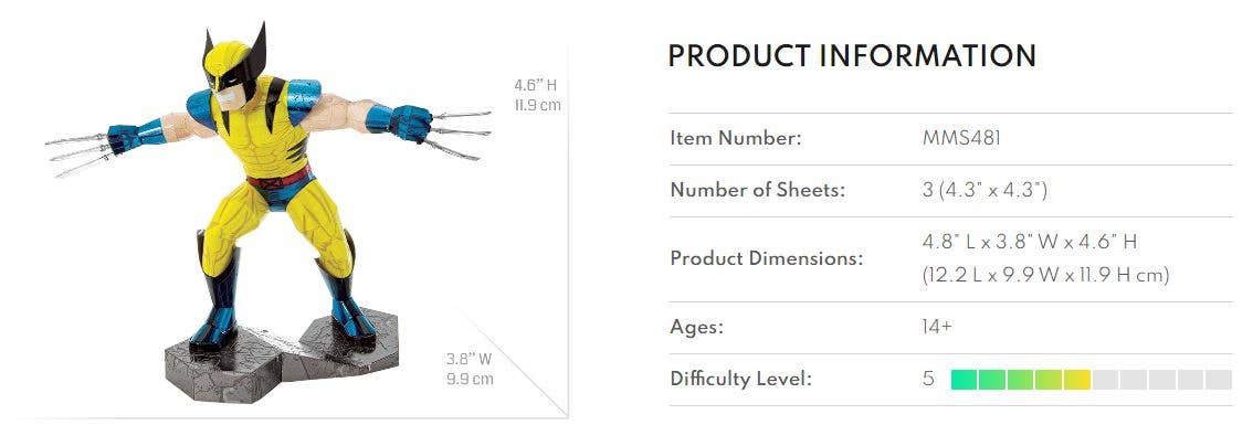 Metal Earth - Wholesale DIY Craft Kit - MMS481 - Wolverine Metal Earth4