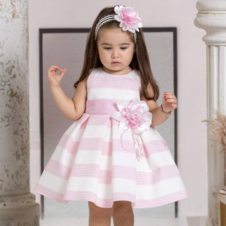 Sweet Stripe Formal Baby Dress for wholesale by JuniorKids