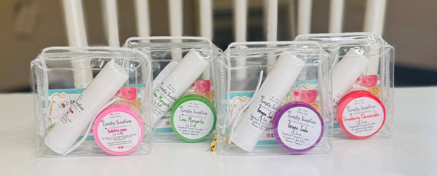Everly Sunshine a Traveling Soapery – wholesale Lip balm set – Lip Kit - Strawberry Cheesecake1