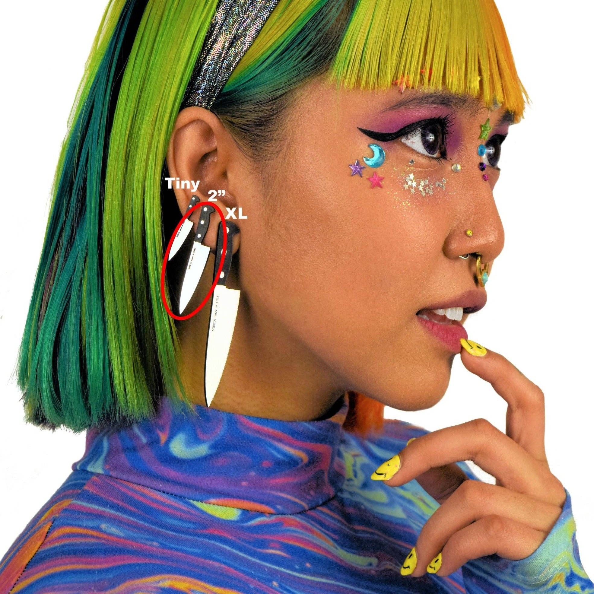 Vinca – Engroshandel Ørestikkere – Kokke-kniv øreringe 2”3