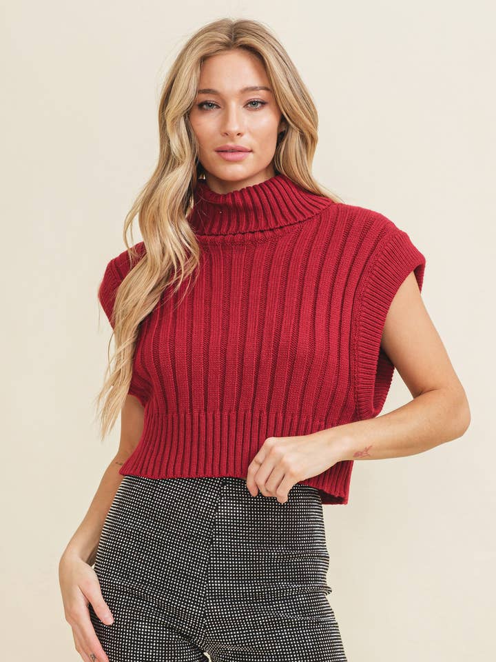 Cloud Ten - Wholesale Sweater Vest - Women's - CSW9053A - Rib Knit Women's Sweater Vest