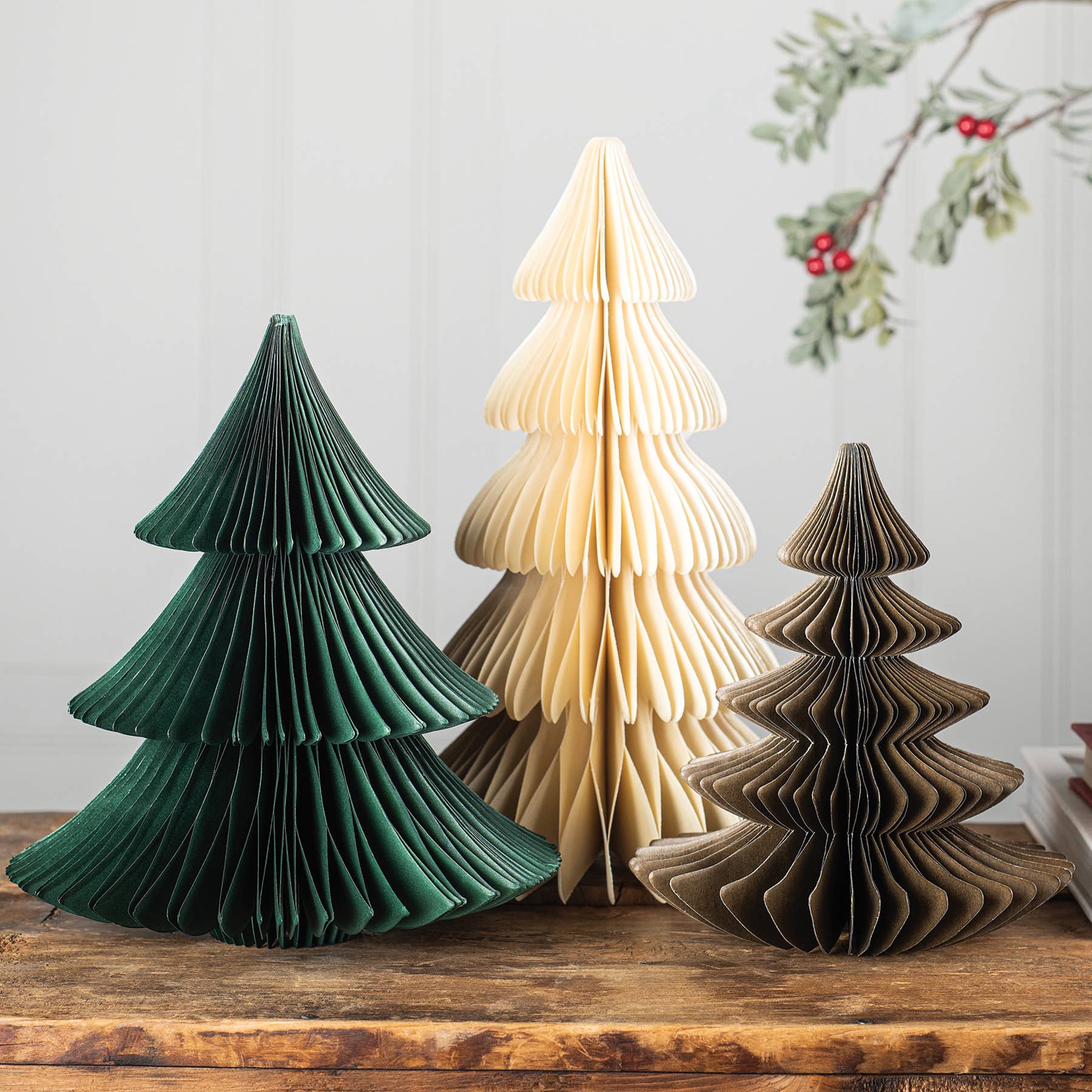 Primitives by Kathy - Wholesale Artificial Christmas Tree - Trio Paper Tree Set1