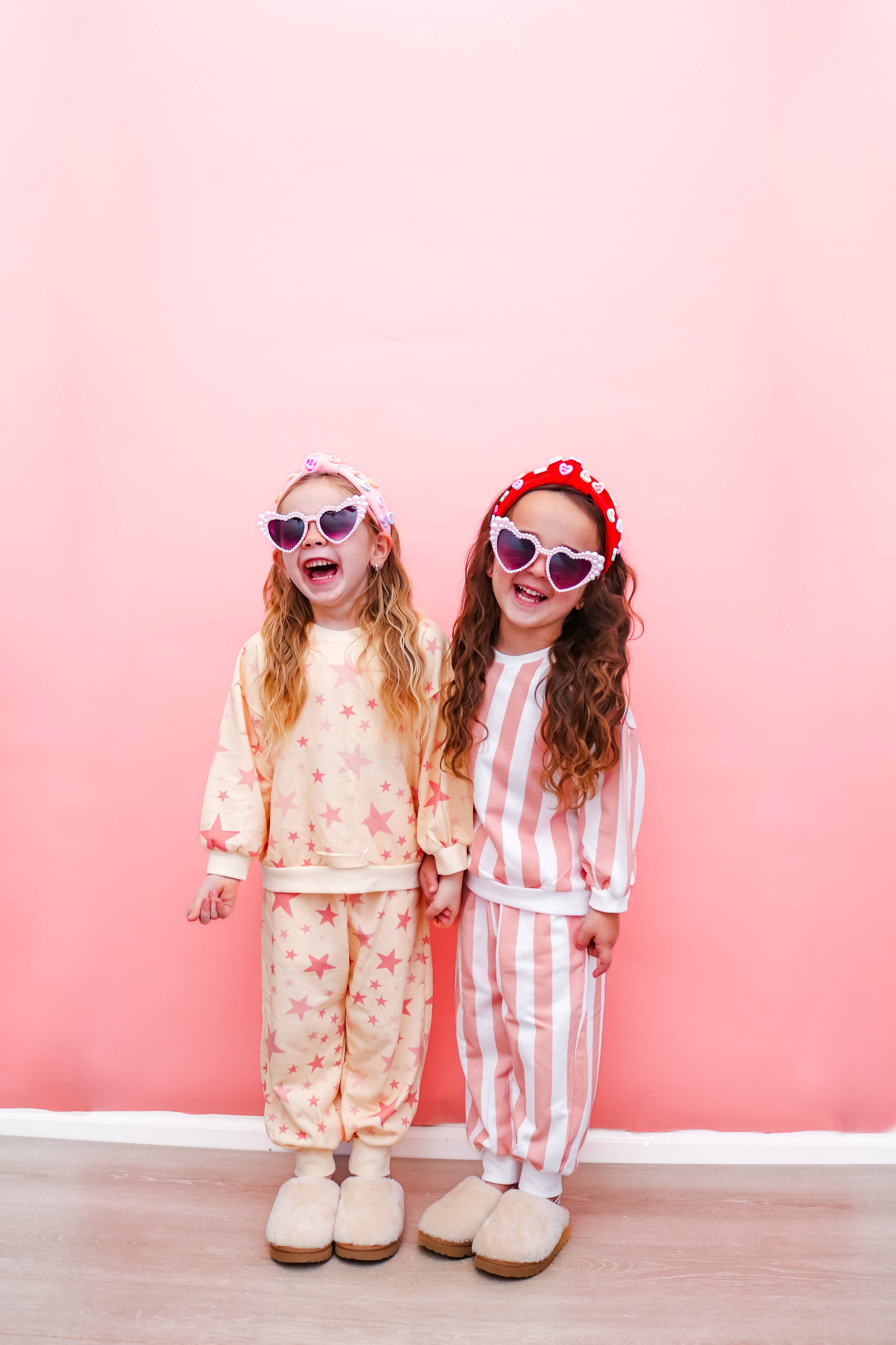 Fancy Shmancy Baby - Wholesale Lounge Set - Kids - (RESTOCK) Pink & White Stripe - Lounge Set2