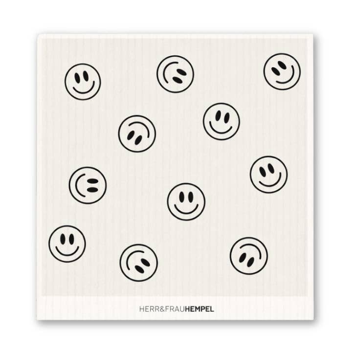 Chiffon éponge avec motifs smileys pour la vente par HERR&FRAUHEMPEL