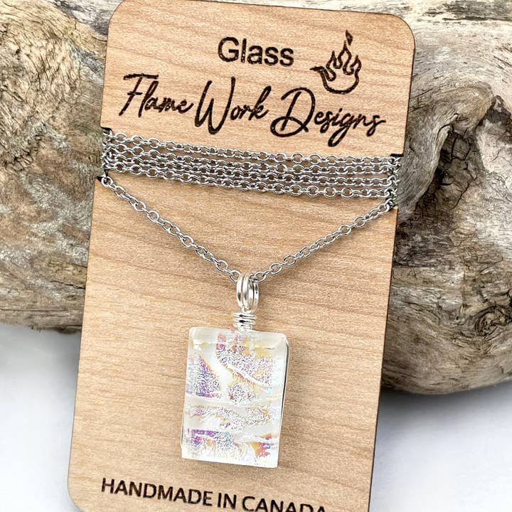 Dichroic Glass Pendant - Opal for wholesale by Flame Work Designs - Glass Jewelry
