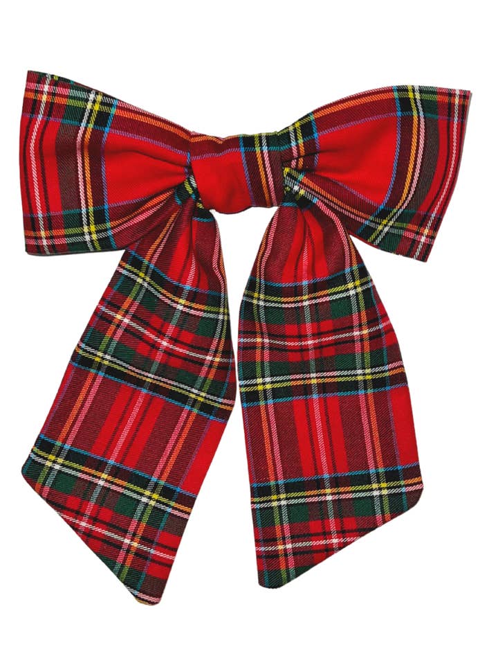 Tartan Christmas Plaid Hair Bow Barrette for wholesale by Love and Grow Clothing Co