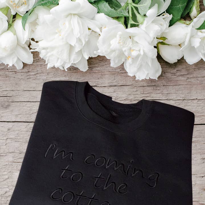 I'm Coming to the Cottage Embroidered Sweatshirt for wholesale by Miss Crazy Handmade