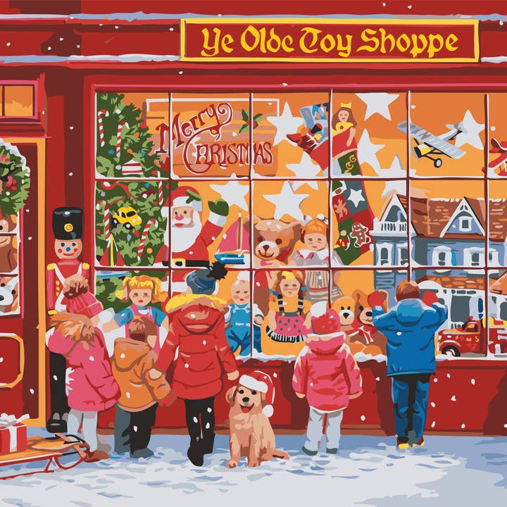 Winnie's Picks - Wholesale DIY Craft Kit - Wishful Window Shopping - Christmas Decor - Paint By Numbers