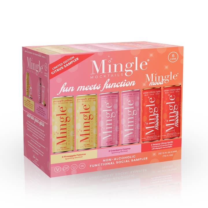 Citrus Functional Beverage + Mocktail Variety Pack (4 x 6pk) for wholesale by Mingle Mocktails