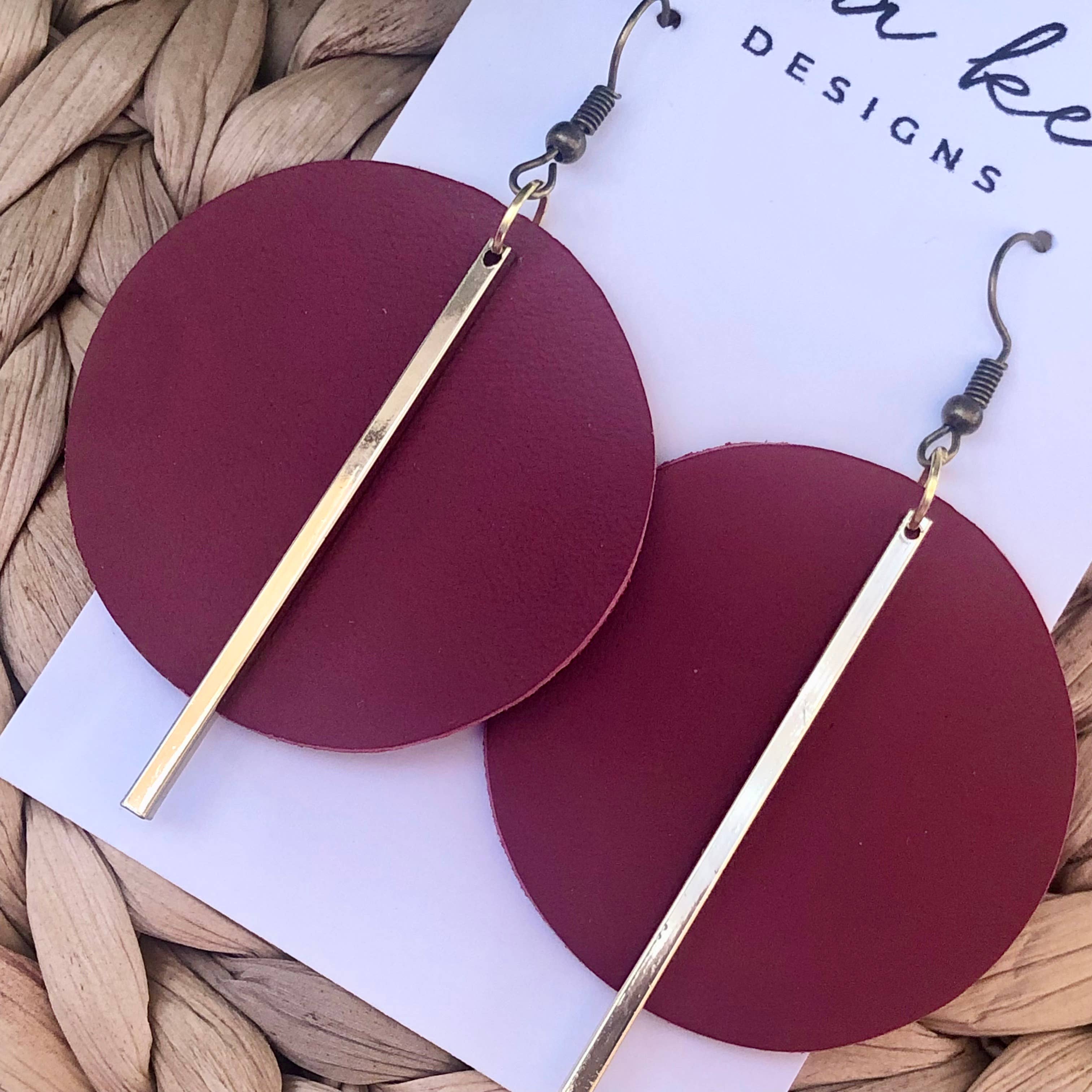 Olivia Keri Designs - Wholesale Dangle Earrings - Lindsay - Dark Red1