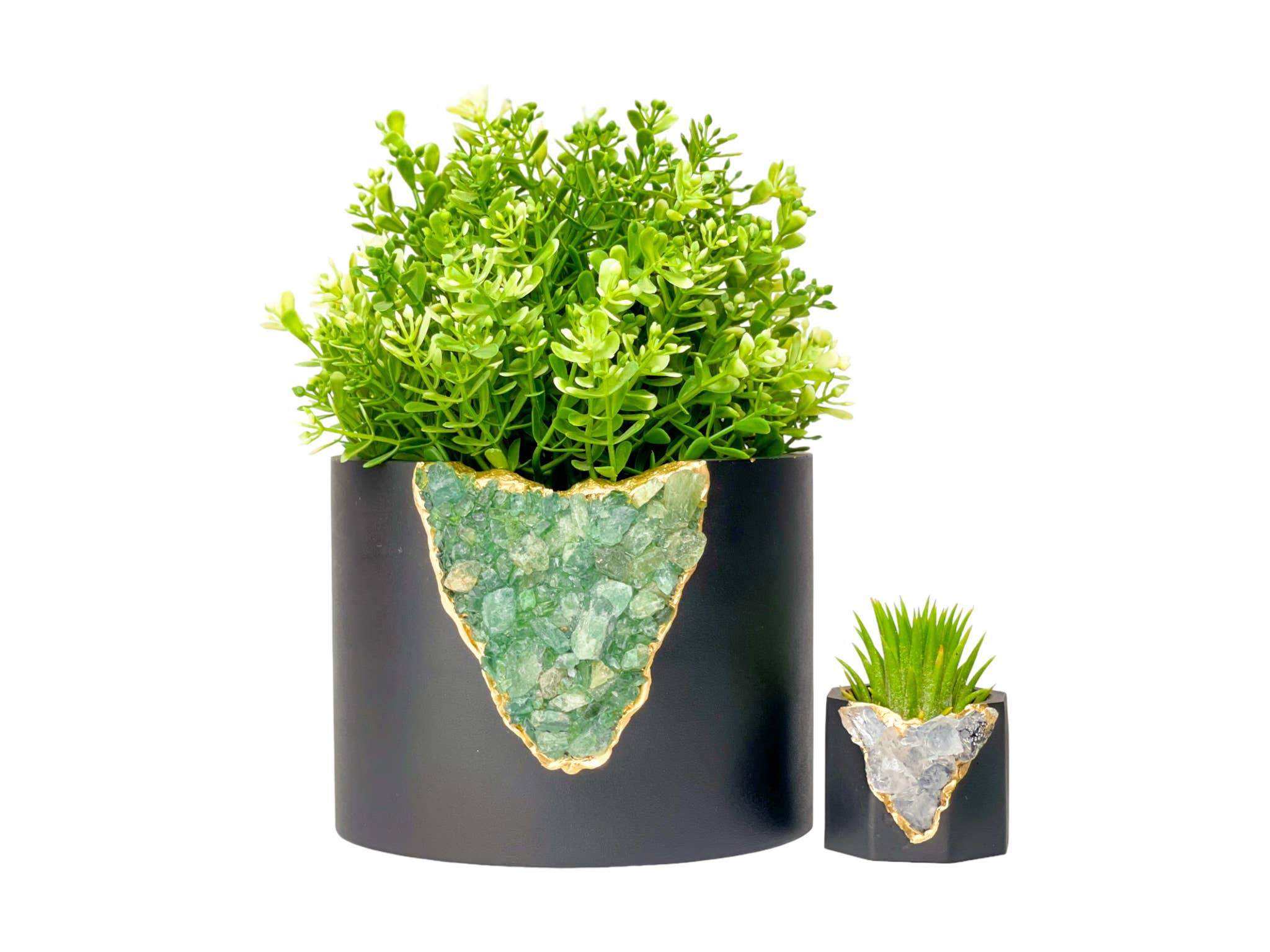 Planters Made in the USA - Vente Pot - Jardinière Geode de 6 po, grand pot en cristal, vase cylindrique fait main5