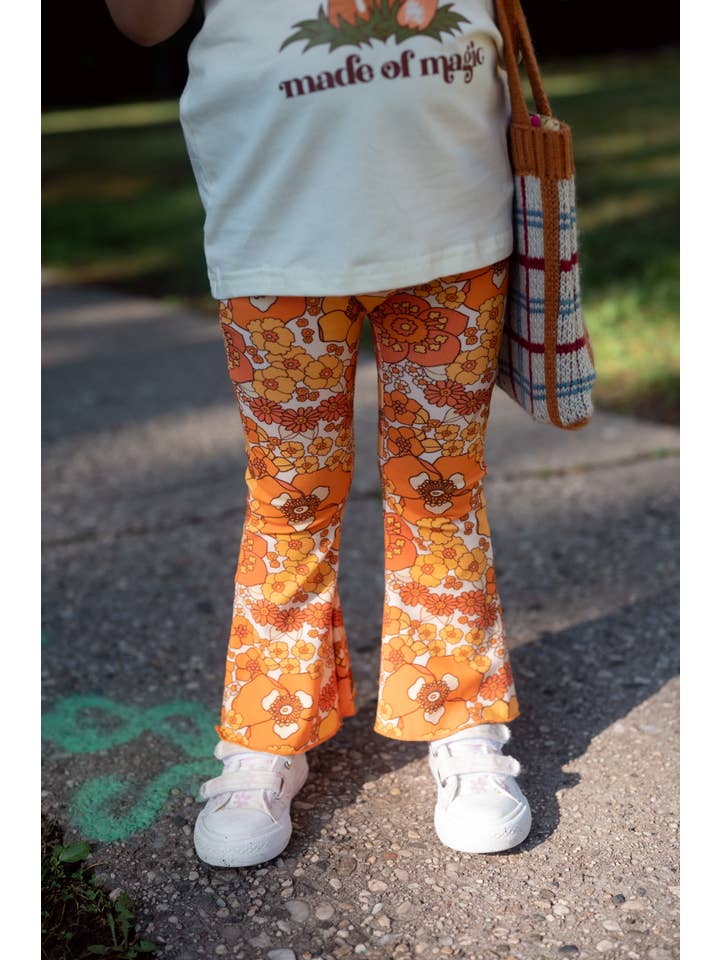 Strawberry Jam Kids - Wholesale Pants - Kids - 70s Flower Power Jersey Knit Bell Bottoms Kid Fall Winter