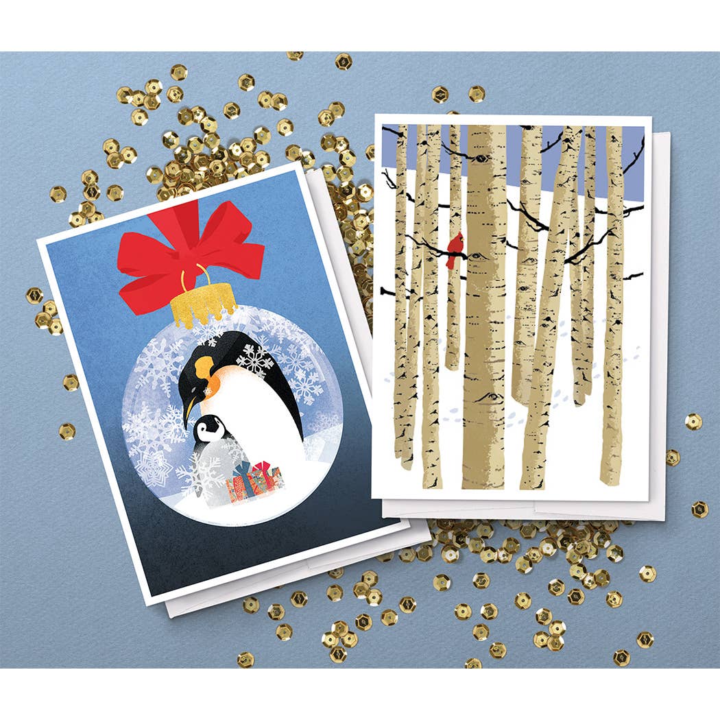 Studio Eleven Papers - Wholesale Christmas Card - Penguin Ornament Holiday Card1