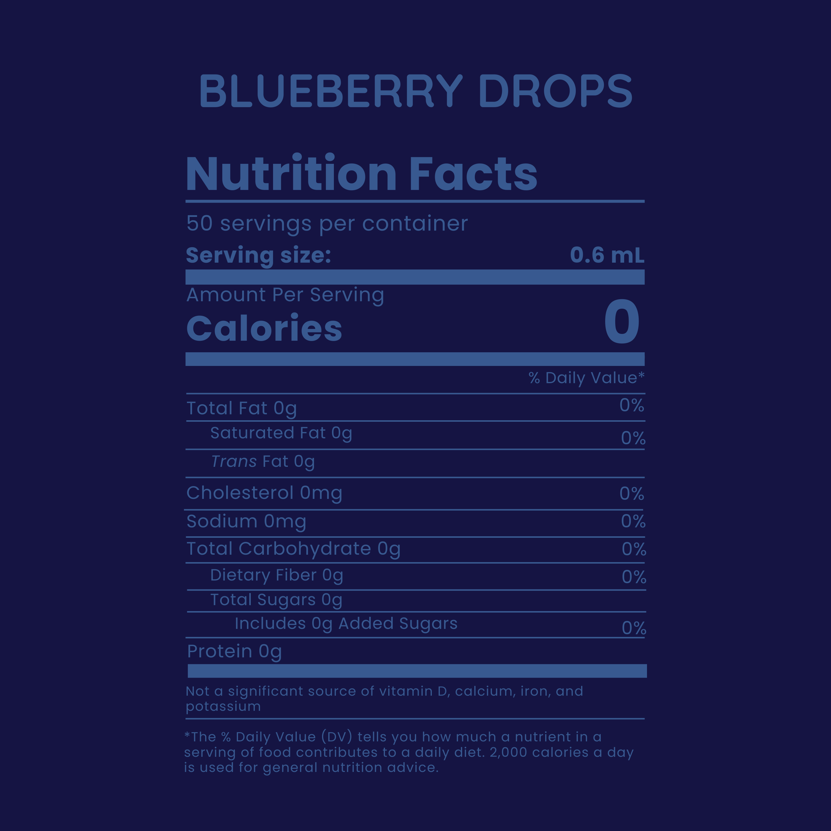 Allways Drops - Wholesale Flavored Syrup - Blueberry Water Drops, Natural Flavor, 1 oz, 50 Servings4