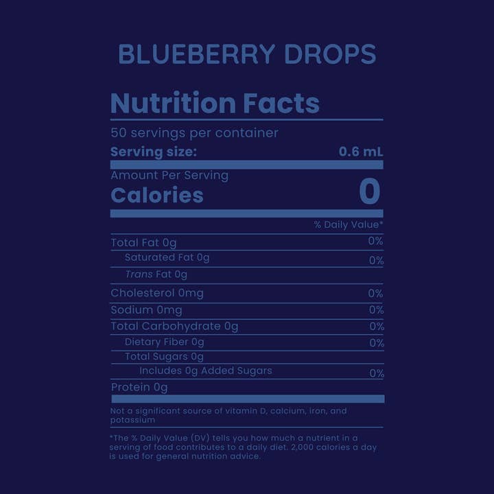 Allways Drops - Wholesale Flavored Syrup - Blueberry Water Drops, Natural Flavor, 1 oz, 50 Servings4
