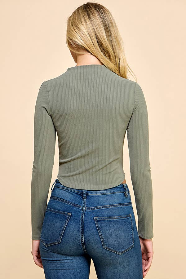 Heart & Hips - Wholesale Knit Top - Women's - RT53541L - ASYMMETRICAL CUT OUT RIB LONG SLEEVE TOP5