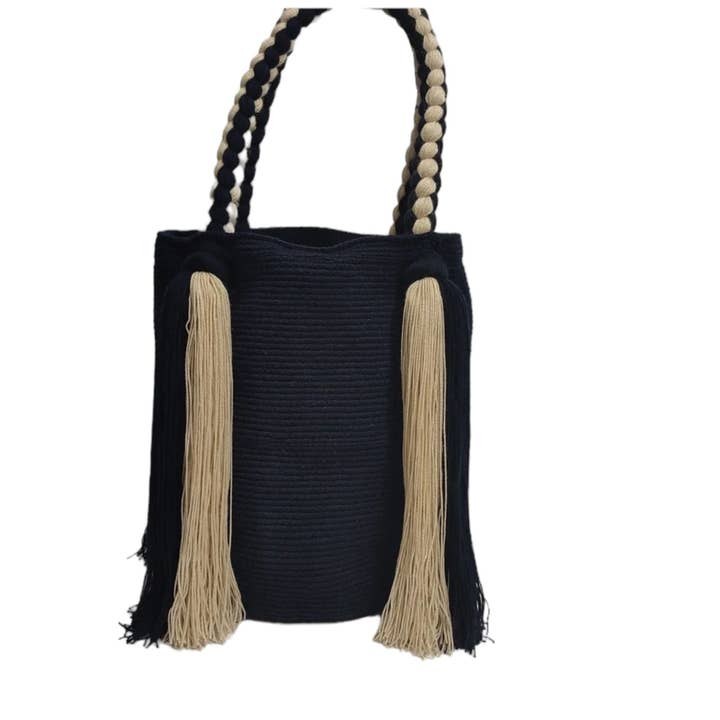 Boutique Femade ® - Wholesale Tote Bag - Women's - Dark Blue Rapunzel Wayuu Bag