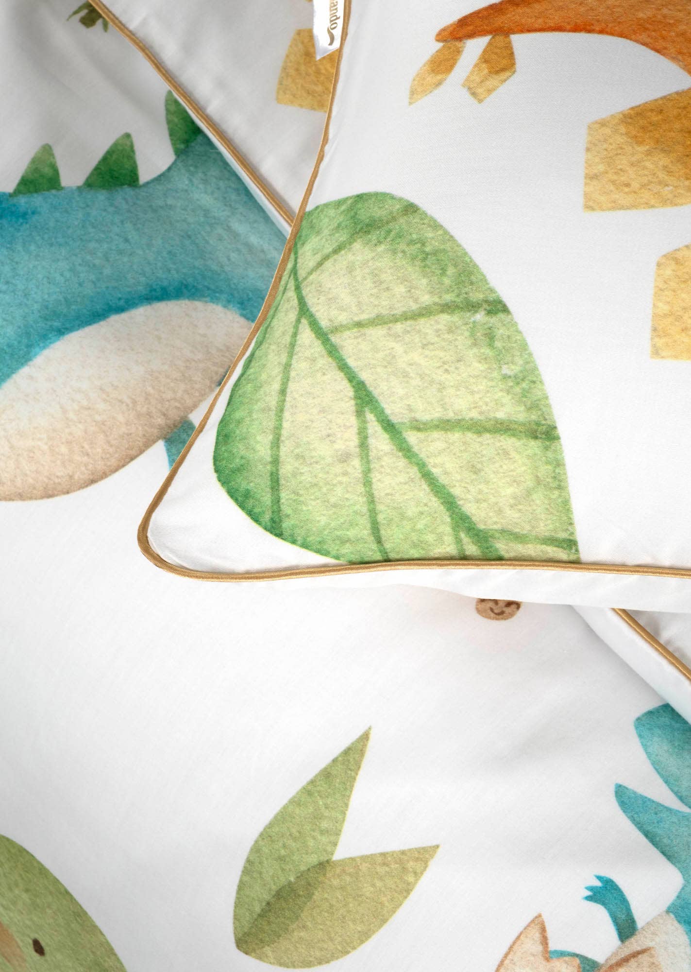 Aymando Home - Vendita all'ingrosso Set di lenzuola - Bambini e neonati - Set biancheria da letto per bambini in raso, 2 pezzi, 100 x 135 cm e 40 x 60 cm, dinosauro5