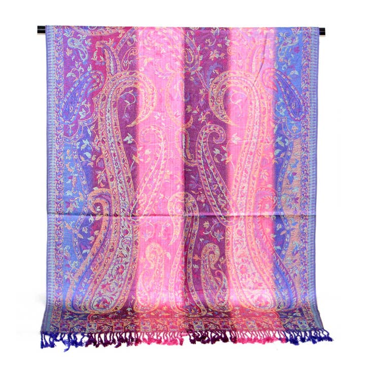 SERENITA - Wholesale Scarf - Women's - Pashmina Scarf Rainbow Color Reversible Shawl Wraps3