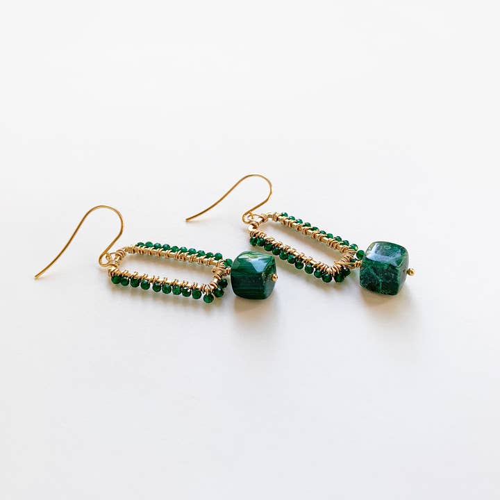 Laura Stark Designs - Wholesale Dangle Earrings - Rectangle Diopside Earrings3