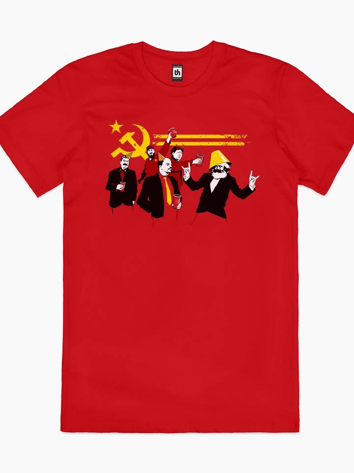 Red The Communist Party T-Shirt for wholesale on Faire0