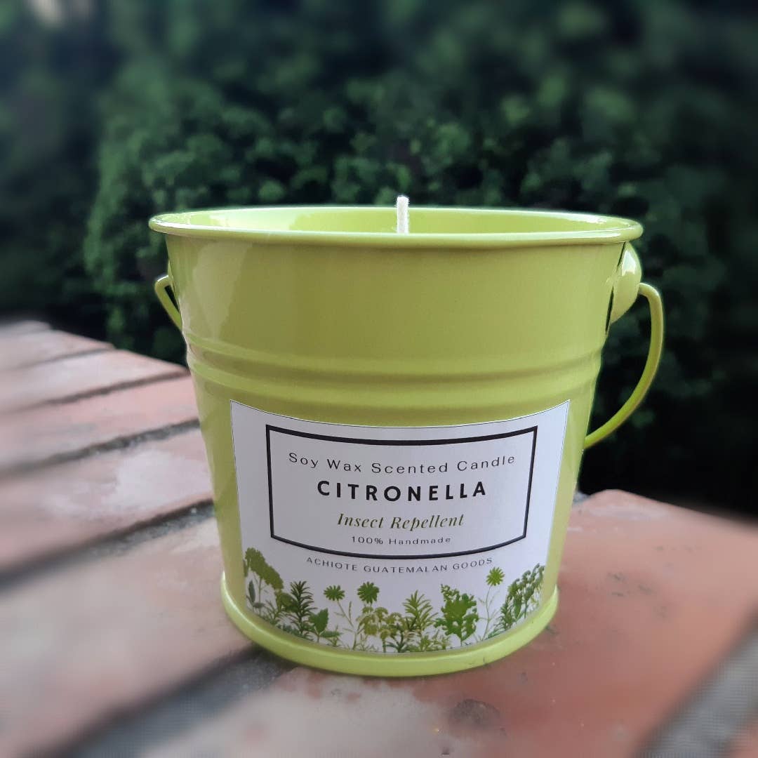 Achiote Guatemalan Goods - Wholesale Kaars voor buiten - 16 oz Citronella geurende emmer kaars buiten gebruik