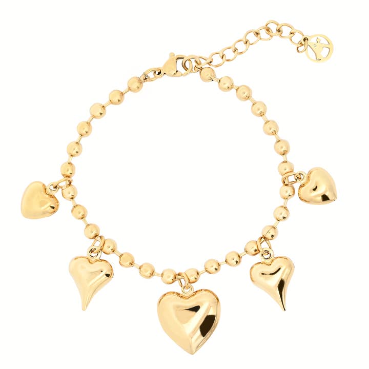 AMORINO SRL - Vendita all'ingrosso Braccialetto con ciondolo/pendente - BRACCIALE CON CHARMS CUORE BOMBATO - WQ24704A489