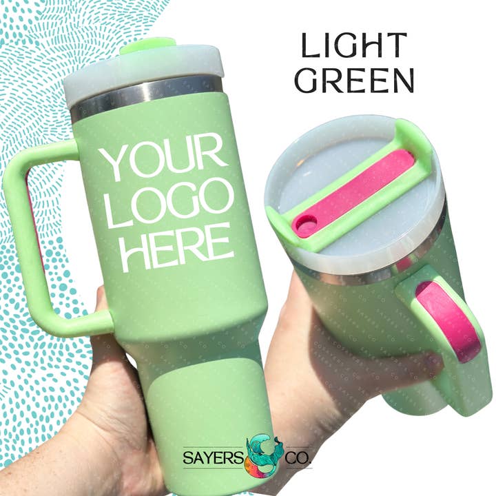 Sayers & Co. - Wholesale Insulated Mug/Tumbler - CUSTOM DECAL LOGO- 40 oz Double Walled Screw Matte Tumbler8