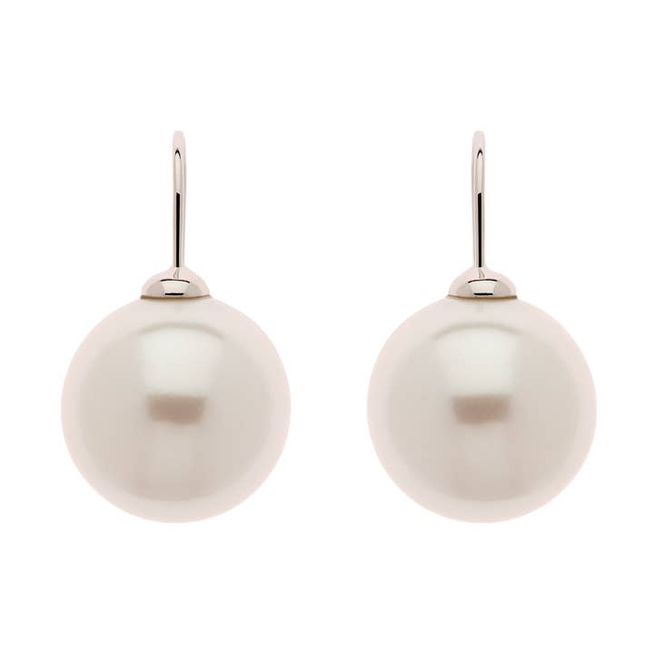 Orecchini a gancio in platino e perle per la vendita all'ingrosso da parte di Emma Holland
