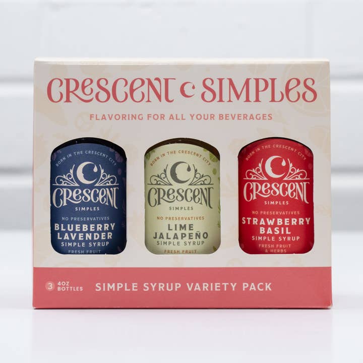 Crescent Simples - Wholesale Cocktail Mix/Syrup - Simple Syrup 3-Pack Gift Box