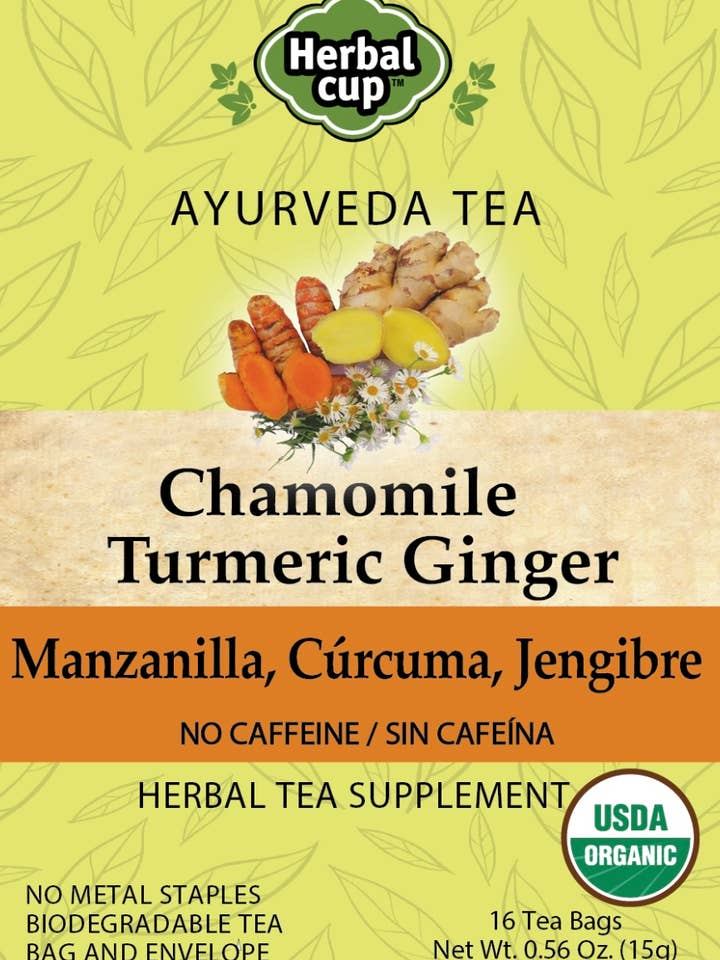 Chamomile with Turmeric Ginger Tea for Relaxation for wholesale by Herbal Cup Tea