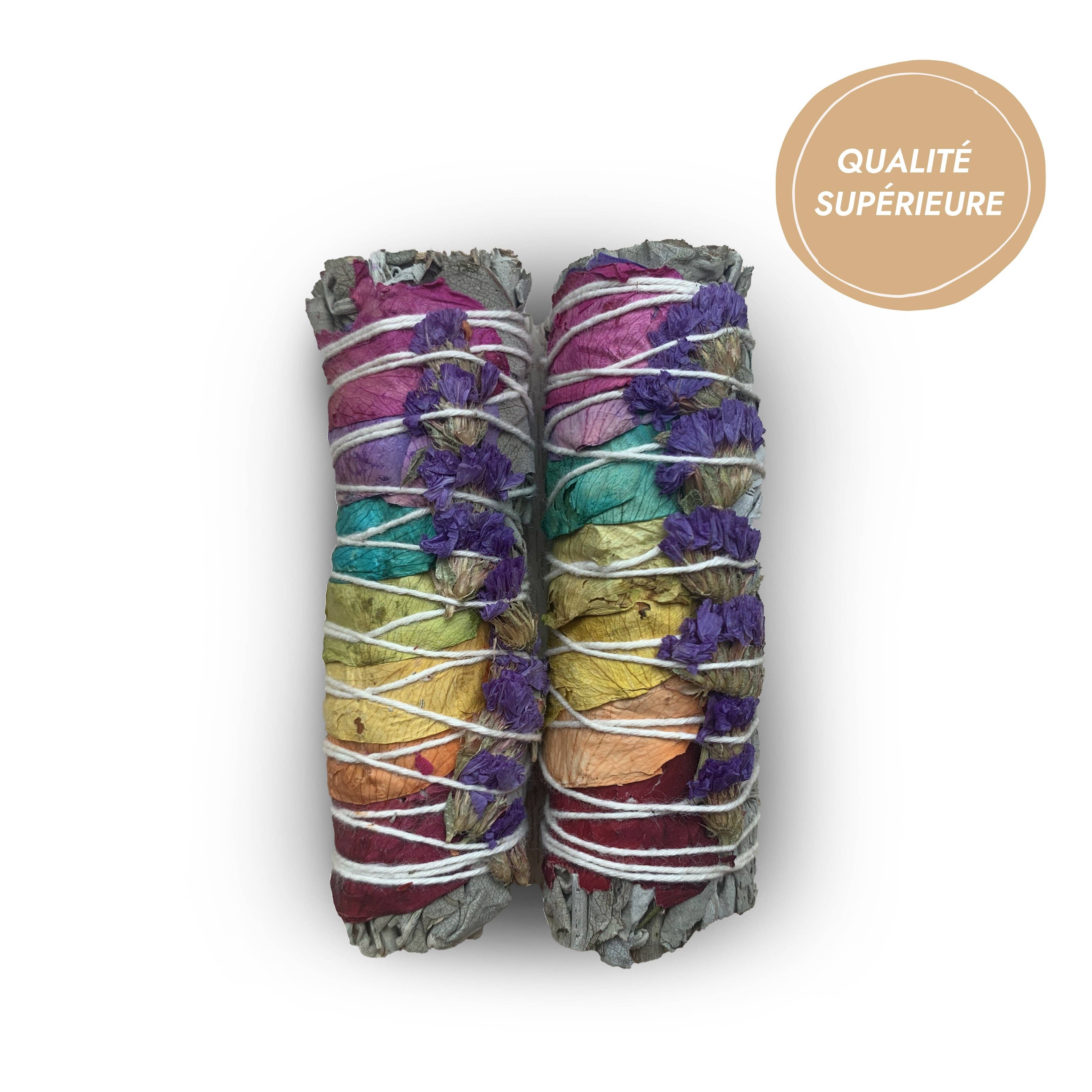 KARMA YOGA SHOP - Venta al por mayor Salvia - Palitos de salvia blanca y pétalos de rosa0