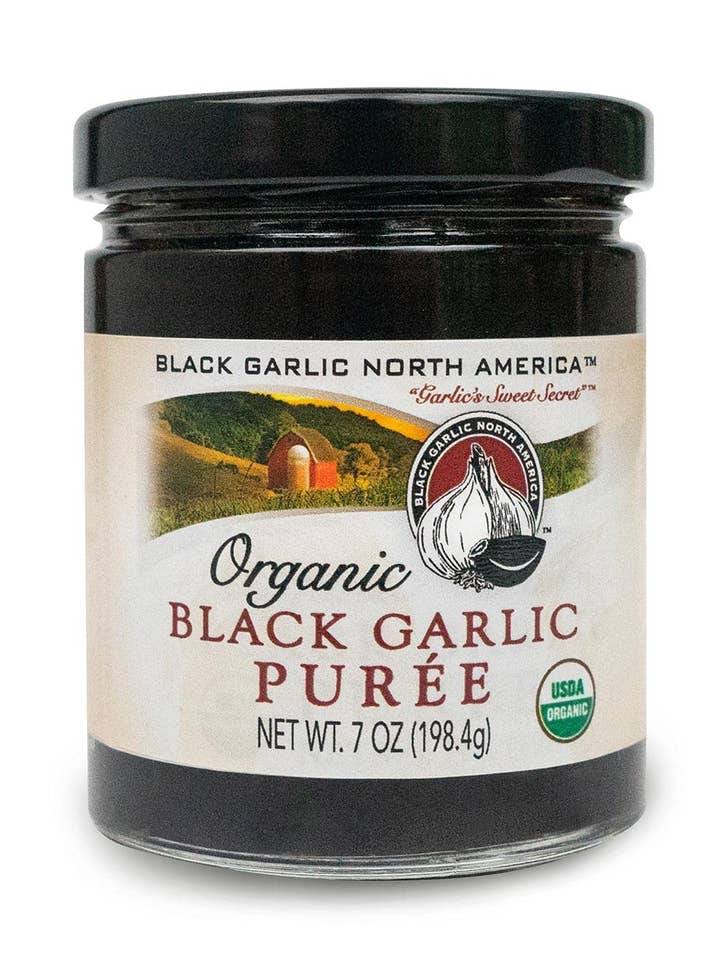 Black Garlic Puree "Organic American" 7 oz Jar for wholesale by Eastern Shore Products