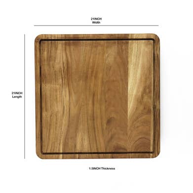 India Handicrafts Inc - Wholesale Cutting board - Acacia Wood Butcher Block with Juice Groove & Handles6