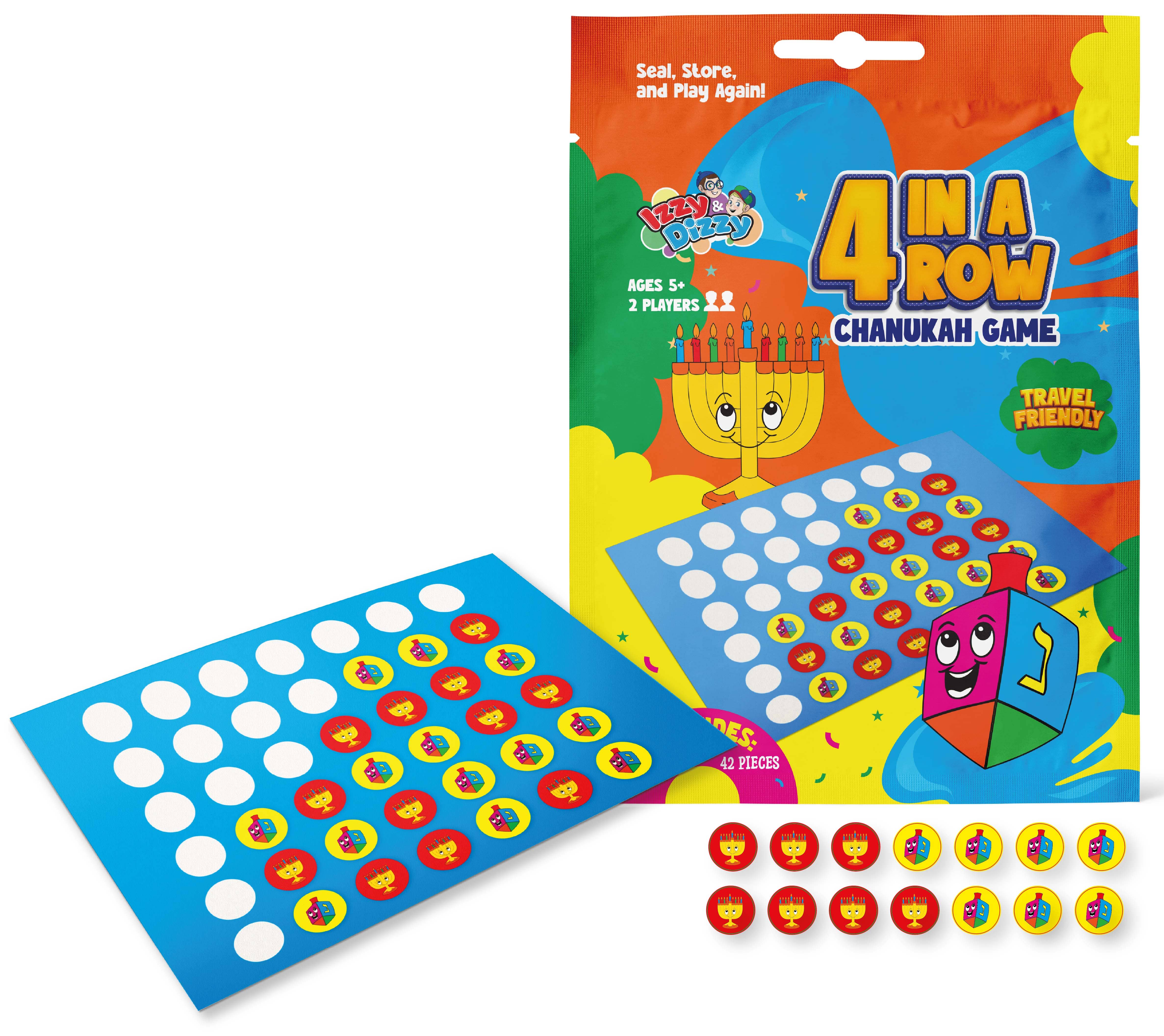 Ner Mitzvah - Wholesale Party Favor - Chanukah 4-in-a-Row Game / Travel0