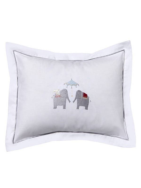 Funda de Almohada para Bebé, Elefantes con Paraguas (Peltre) para venta al por mayor de Jacaranda Living
