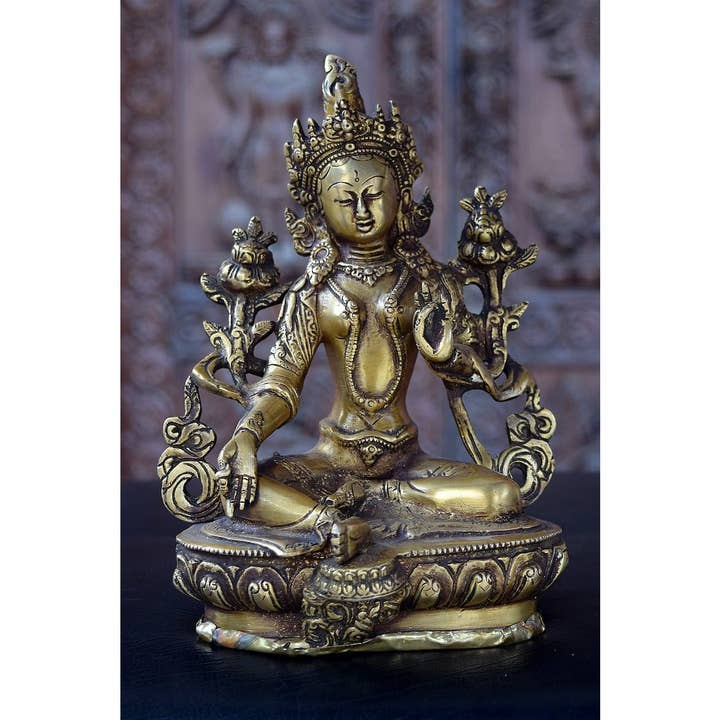 Estátua de Tara Verde em Bronze Puro por atacado de Art Of Tibet