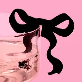 xo, Fetti - Wholesale Wine/Cocktail Glass Markers - Little Black Bow Drink Markers - 8 drink markers, birthday decor0