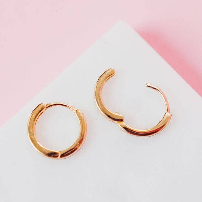 Chloe + Lois - Wholesale Huggie Earrings - Pink Opal Huggie Hoops1