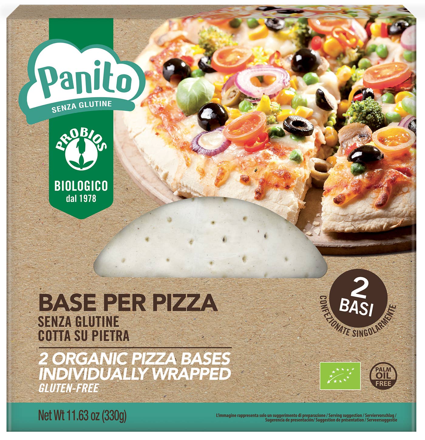 Probios - Wholesale Bread Mix - Gluten-free organic pizza base - baked on stone0