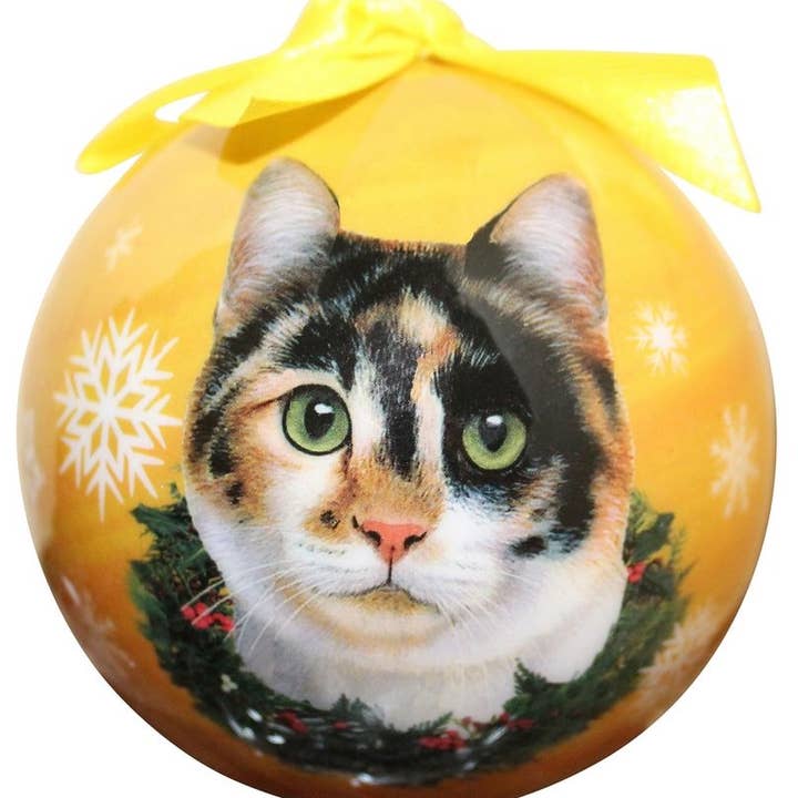 Calico Cat Ball Ornament for wholesale by E&S Pets