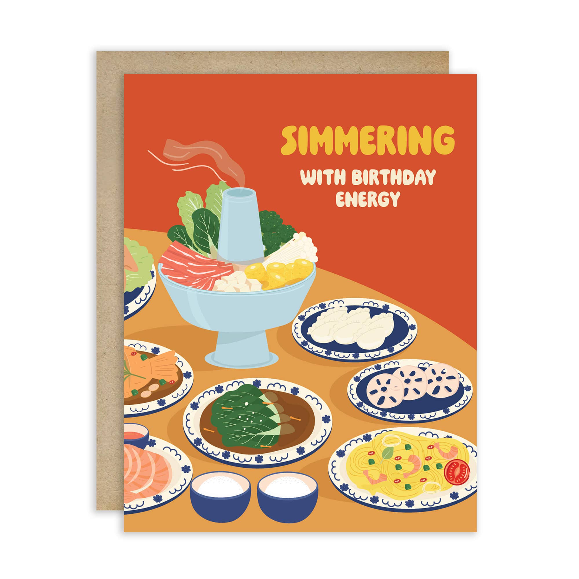 Cute Asian Cards - Wholesale Birthday Card - Hot Pot Simmering Cute Birthday Cards | Asian Soup Food Happy Greeting0