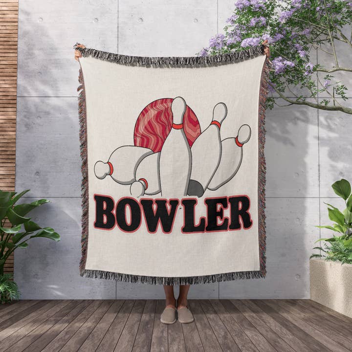 3dRose - Wholesale Throw Blanket - 3dRose, Bowler Bowling Ball and Pins Sports Design, Blanket2