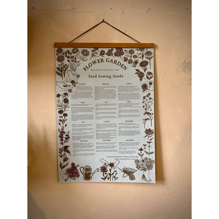 Rosanna Morris - Wholesale Poster - Flower Garden Seed Sowing Guide1