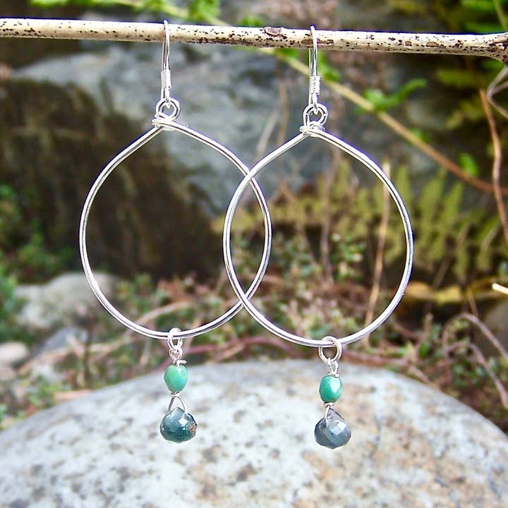 Jo Bird Jewelry - Wholesale Dangle Earrings - Kyanite Hoops